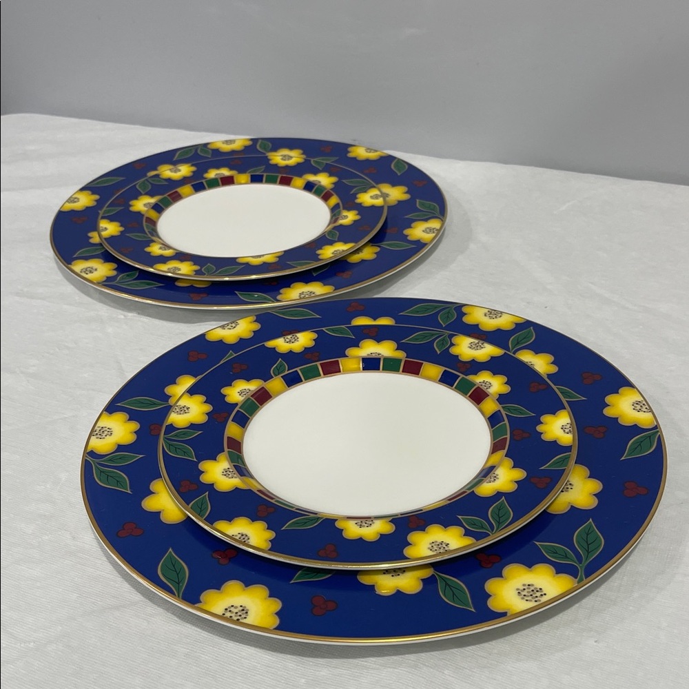 Cathy Hardwick for Mikasa Tea Ceremony Cobalt Blue Bone China A6502 plates set